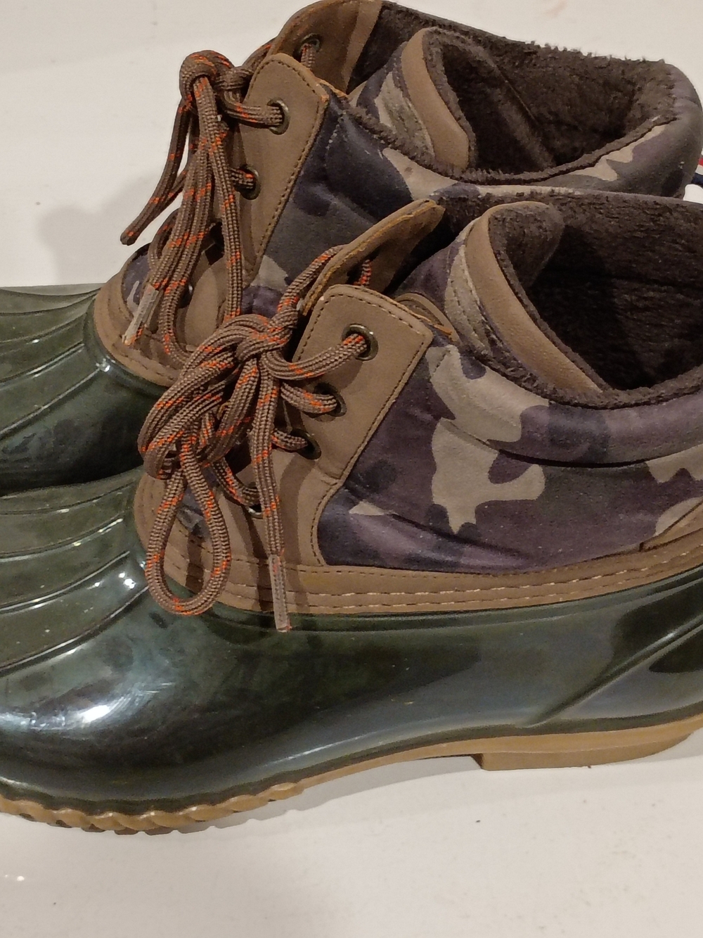Women’s Camouflage Duck Boots - Brown/Green 10